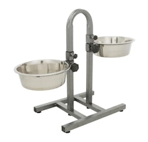 TRIXIE Hundebar, höhenverstellbar, Edelstahl/Metall, 2 × 2,8 l/ø 24 cm