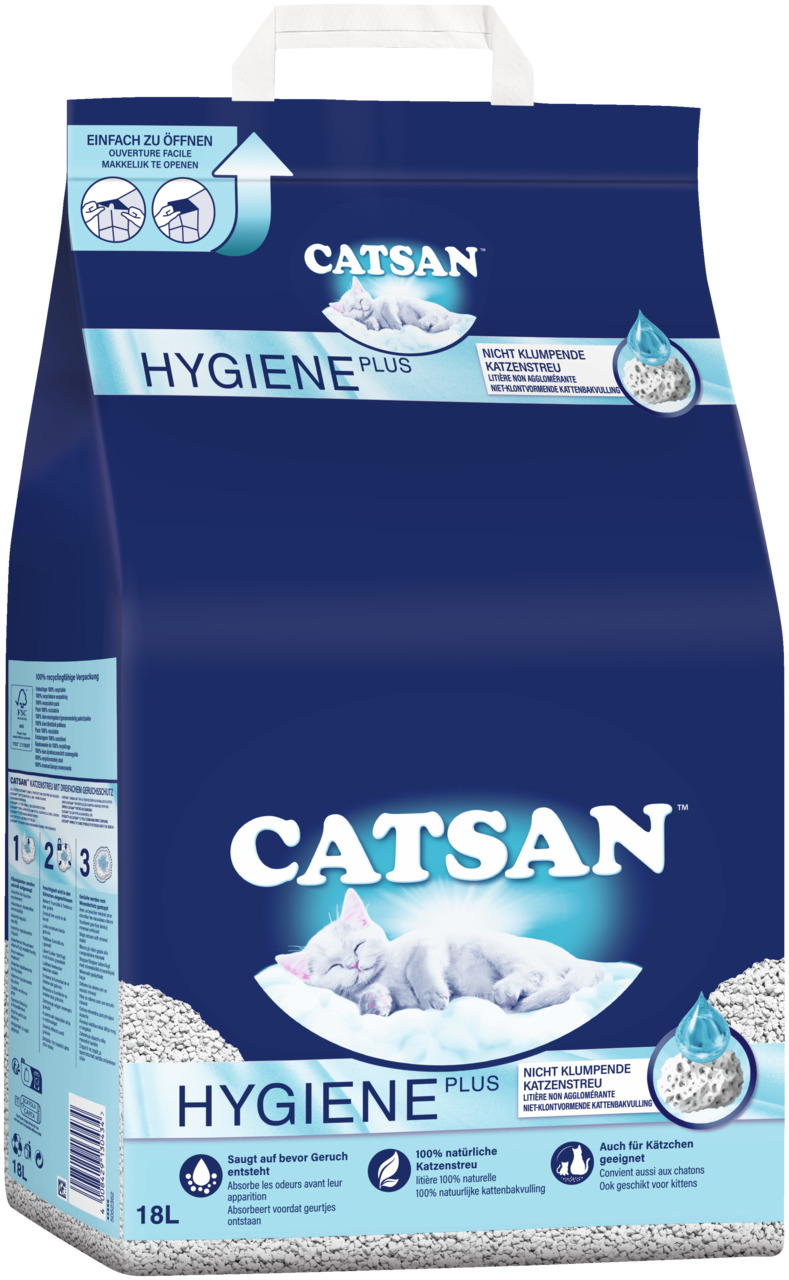 Catsan Hygiene Plus Streu 18l