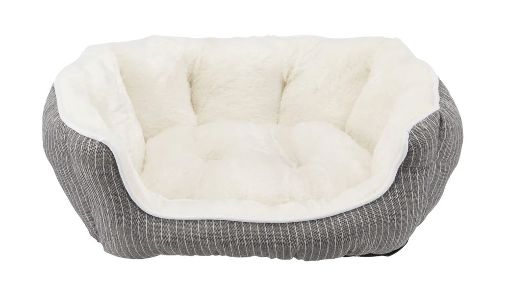 TRIXIE Bett Davin, oval, 60 × 45 cm, grau/creme