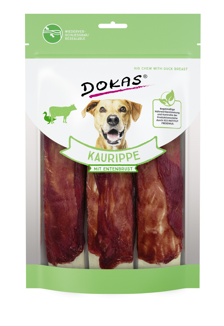 Dokas Dog Snack Kaurippe mit Entenbrustfilet 210g