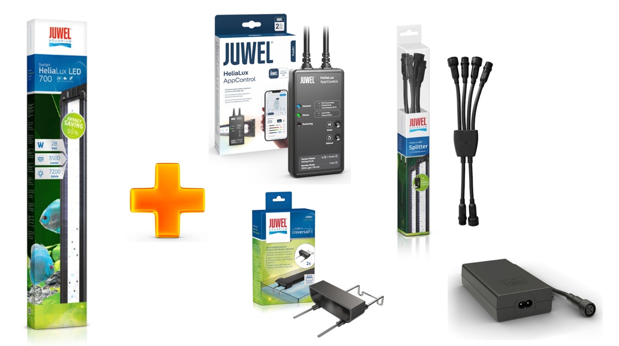 Juwel Helialux 700 (Leuchte, App-Control, Halterung, Splitter & Netzteil)  -  Vorteils-Paket