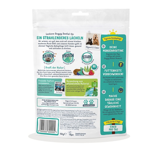 Edgard&Cooper Doggy Dental Minze und Erdbeere Hundesnack