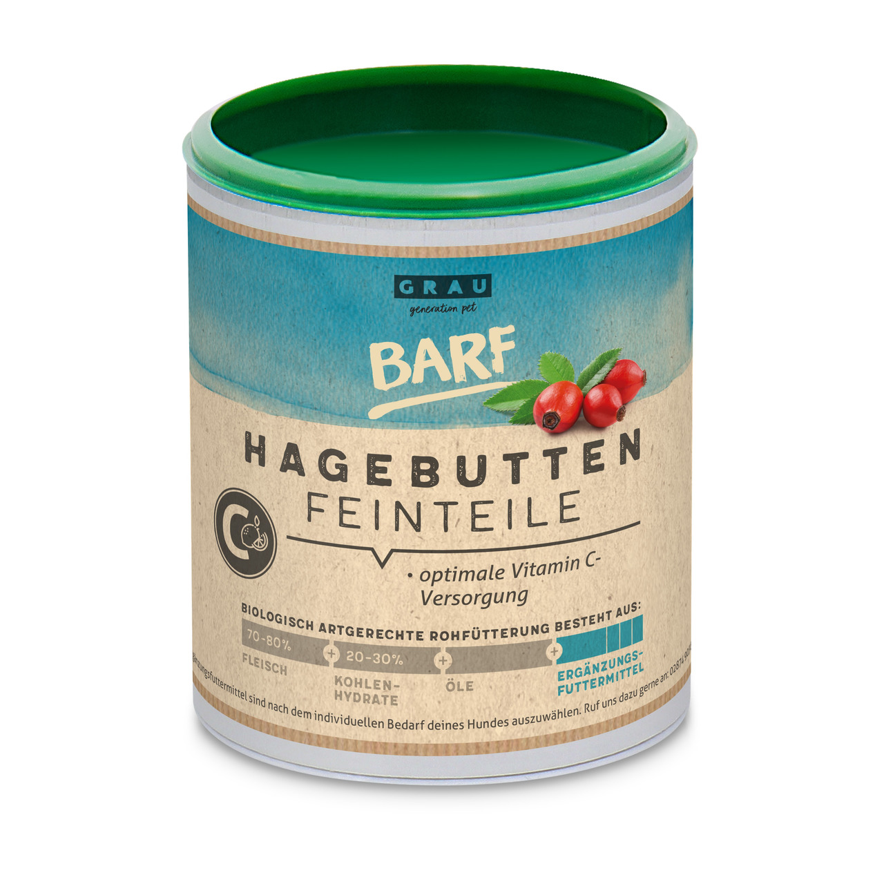 grau Hagebutten (Feinteile) 375 Gramm Nahrungsergänzung