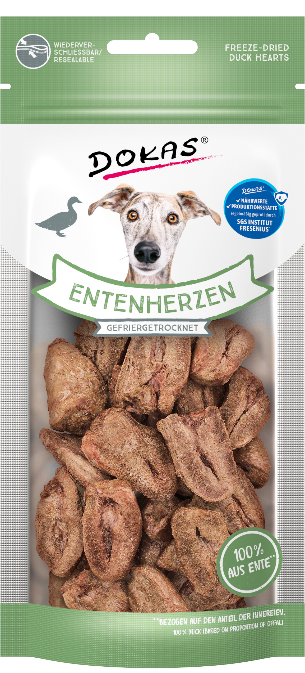 DOKAS Entenherz gefriergetrocknet Hundesnack