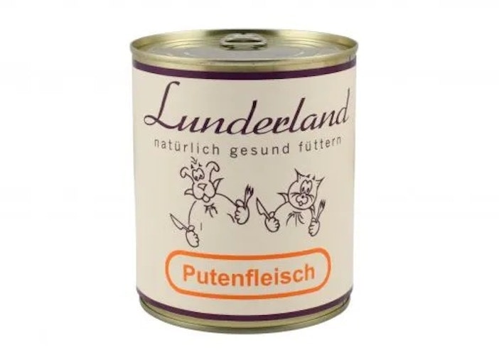 Lunderland Dose 12x800g Putenfleisch Hundenassfutter