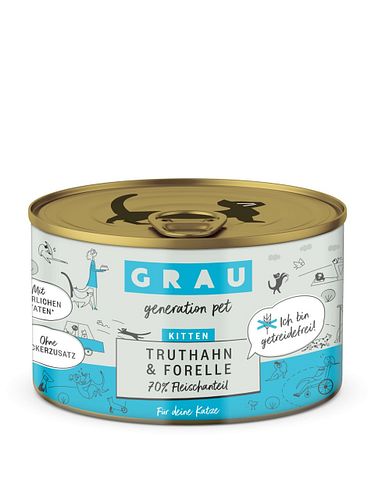 grau Katze 200 Gramm Katzennassfutter