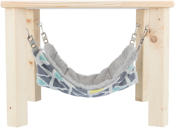 TRIXIE Unterstand mit Hängematte Sunny, 37 × 29 × 37 cm, bunt/grau