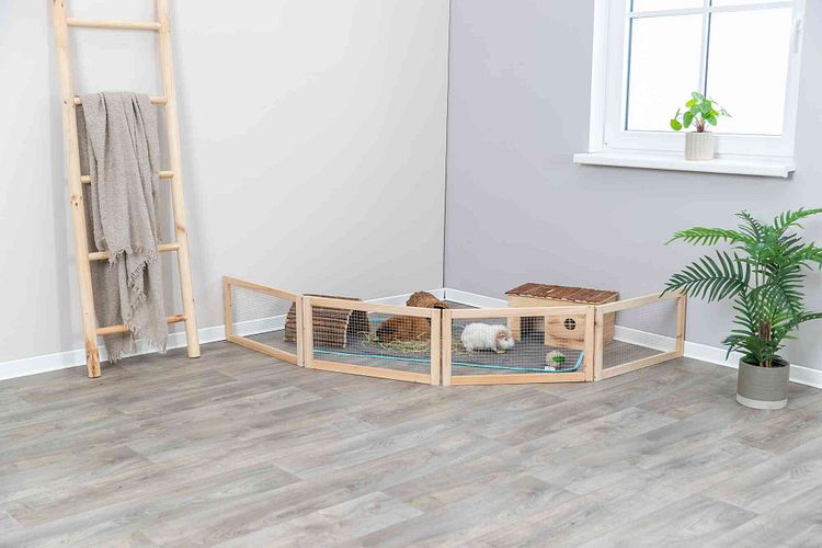 TRIXIE Indoor Freilaufgehege, Meerschweinchen, 4 Elemente à 60 × 30 cm
