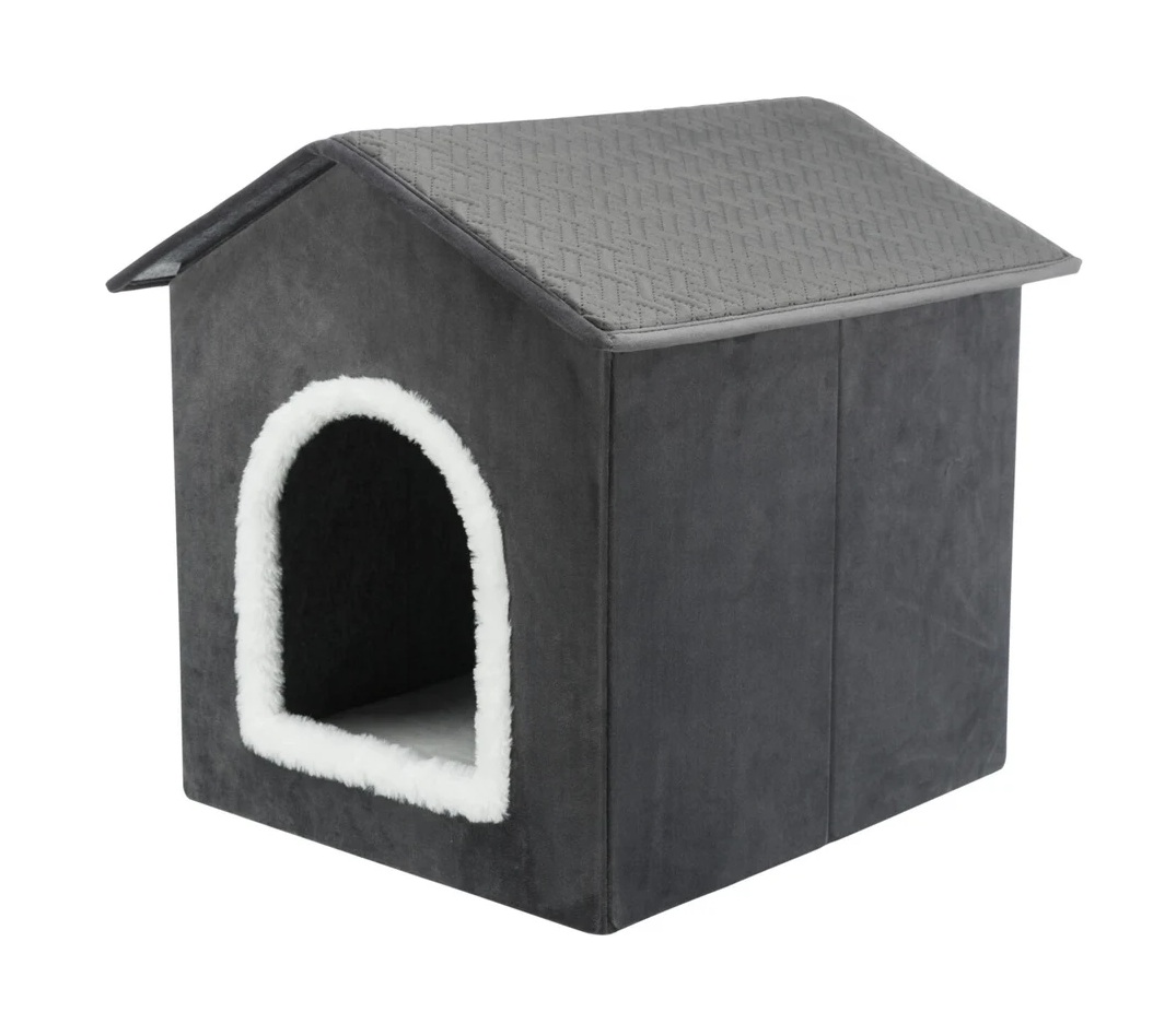 TRIXIE Höhle Livia, 38 × 41 × 44 cm, dunkelgrau/weiß