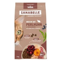 Sanabelle 2kg Indoor Perlhuhn Katzentrockenfutter