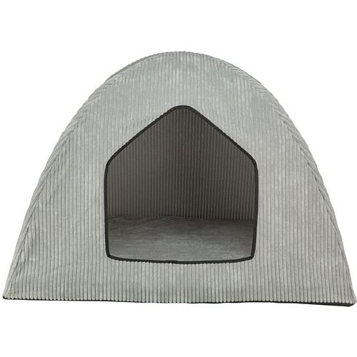 TRIXIE Vital Höhle Jonna, Cordplüsch, 75 × 55 × 55 cm, hellgrau
