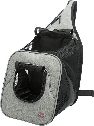 TRIXIE Fronttasche Savina, 30 × 33 × 26 cm, schwarz/grau