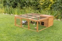 Vorschaubild Freilaufgehege mit Abdeckung, Holz, 150 × 53 × 150 cm, dunkelbraun