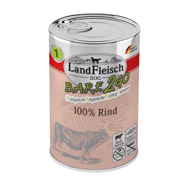 LandFleisch Hund B.A.R.F.2GO 100 %  400gVorschaubild