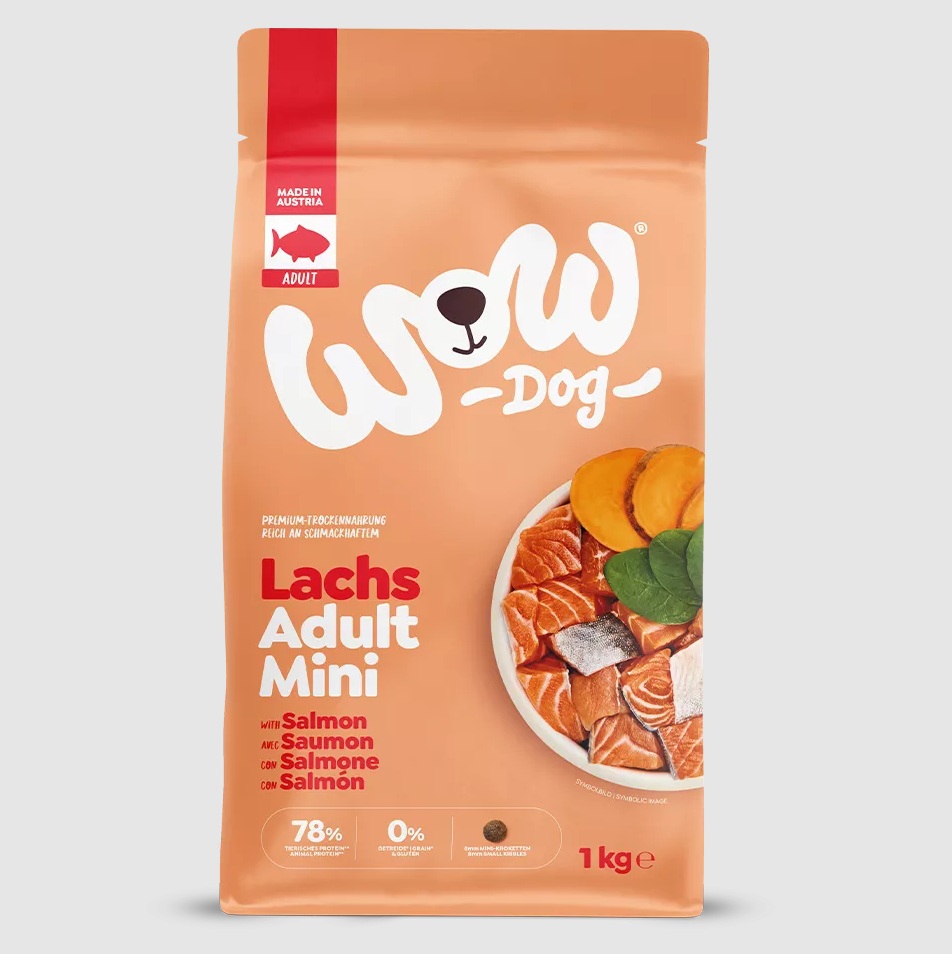 WOW Minis Adult Lachs 1kg Hundetrockenfutter