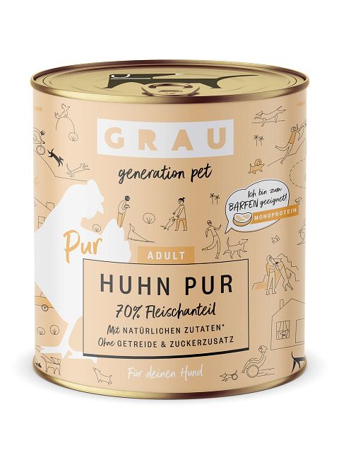 grau Hund 800 Gramm HundenassfutterVorschaubild