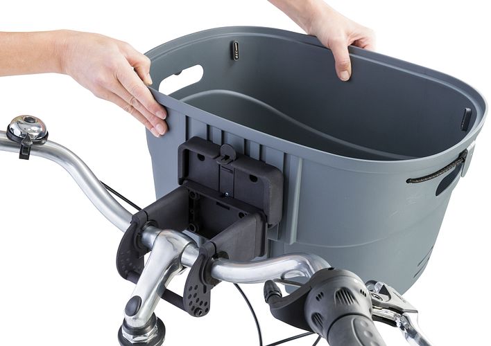 TRIXIE Front-Fahrradkorb, Kunststoff, 42 × 39 × 30 cm, grau