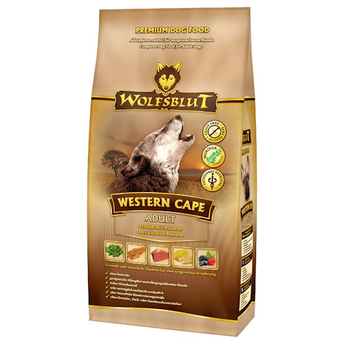 WOLFSBLUT Western Cape Strauß mit Banane Hundetrockenfutter