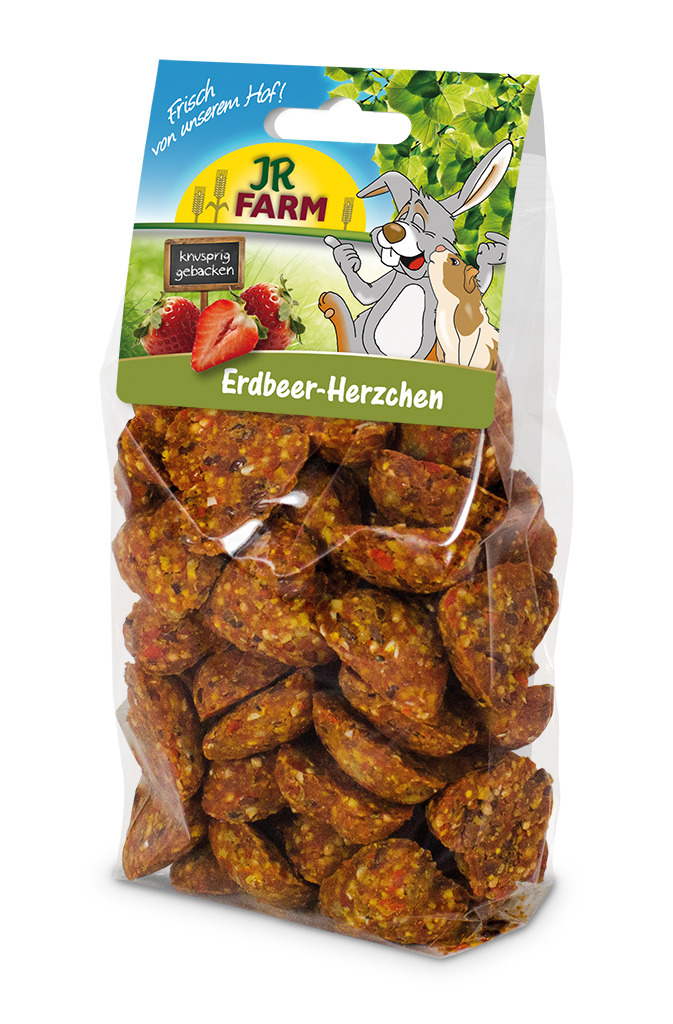 JR FARM Erdbeer-Herzchen 150g Kleintiersnack