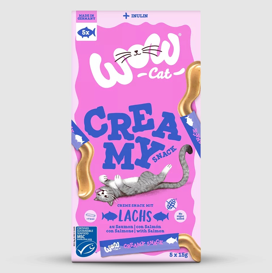 WOW Creamy Snack Lachs CAT 5 x 16g