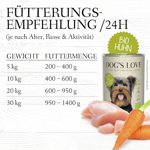 Dog's Love Bio 400g Dose Hundenassfutter