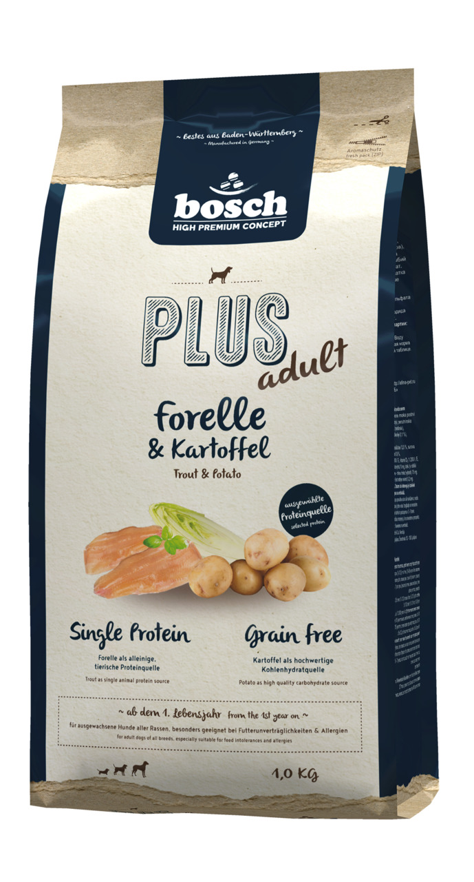 bosch Plus Adult Forelle & Kartoffel Hundetrockenfutter