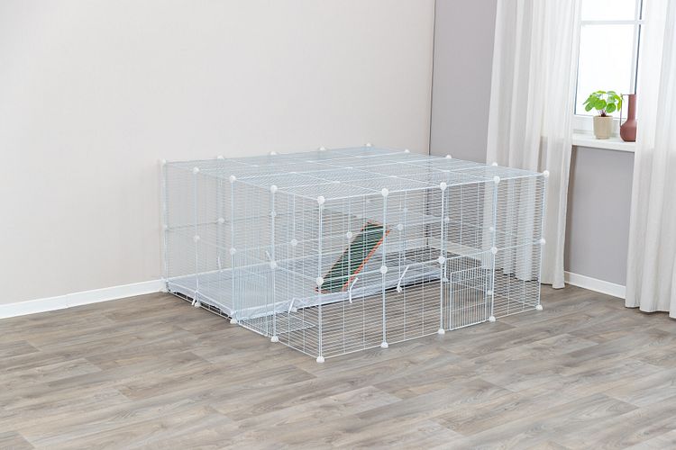 TRIXIE Indoor Freilaufgehege, Metall/Kunststoff, 140 × 35 × 70 cm, weiß