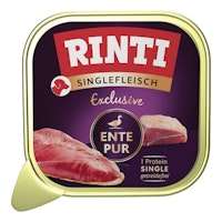 Rinti Singlefleisch Excusiv Schale 10x150g Ente PUR Hundenassfutter