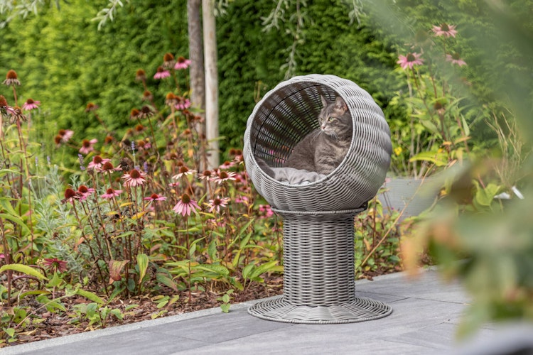 Höhle Amalia, Polyrattan, rund, ø 42 × 70 cm, grau