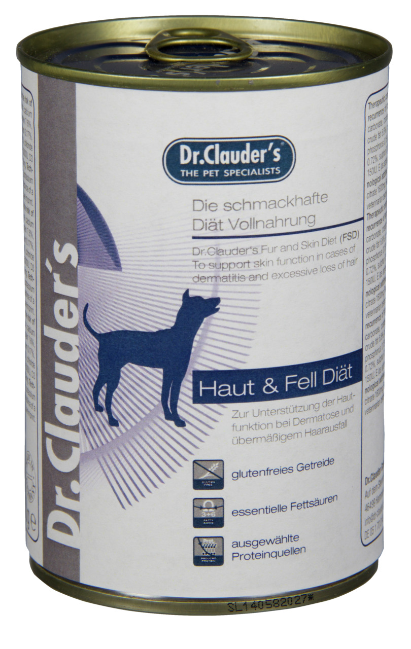 Dr. Clauder's FSD Haut & Fell 400g Dosen Diätnahrung Hundenassfutter
