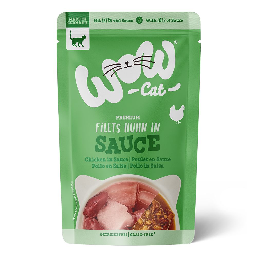 WOW Cat Saucen-Menü mit Filetstückchen - Katzenassfutter