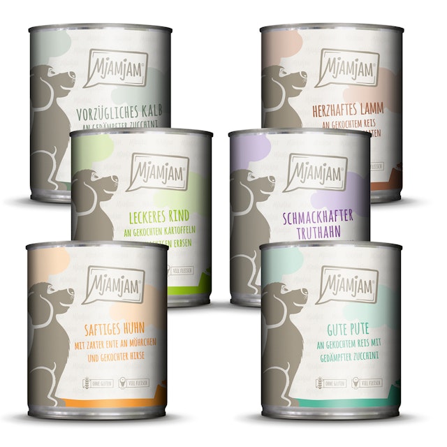 MJAMJAM Mixpaket 6 x 800g Dose HundenassfutterVorschaubild