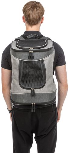 TRIXIE Rucksack Timon, 34 × 44 × 30 cm, schwarz/grau