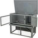 Vorschaubild Kleintierstall mit Freilaufgehege, 116 × 97 × 63 cm, grau