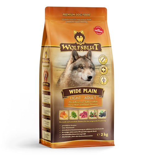 WOLFSBLUT Wide Plain Light Pferdefleisch mit Süßkartoffeln Hundetrockenfutter