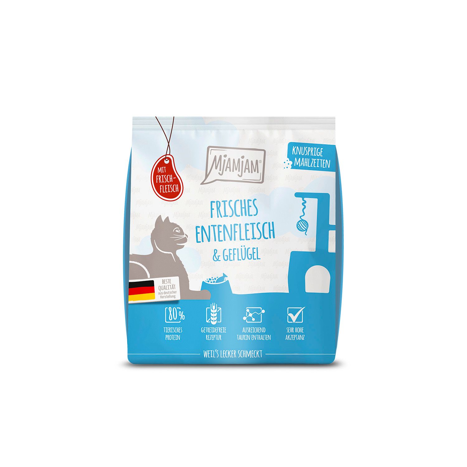 Mjamjam Frische Ente & Geflügel Katzentrockenfutter