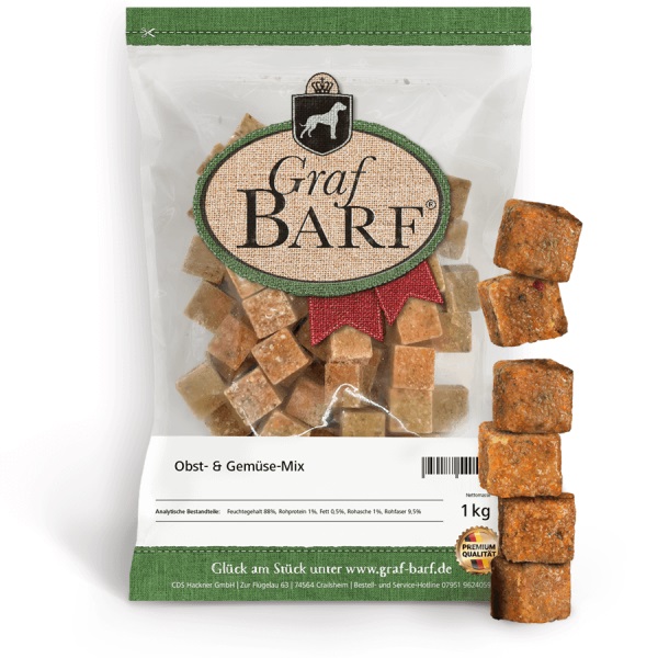 Graf Barf Obst-und Gemüse Mix Spezialfutter / Frostfutter für Hunde