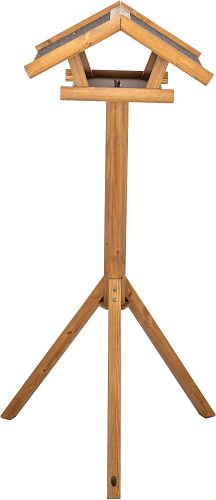 TRIXIE Futterhaus mit Ständer, Kiefernholz, 46 × 22 × 44 cm/1,15 m, braun