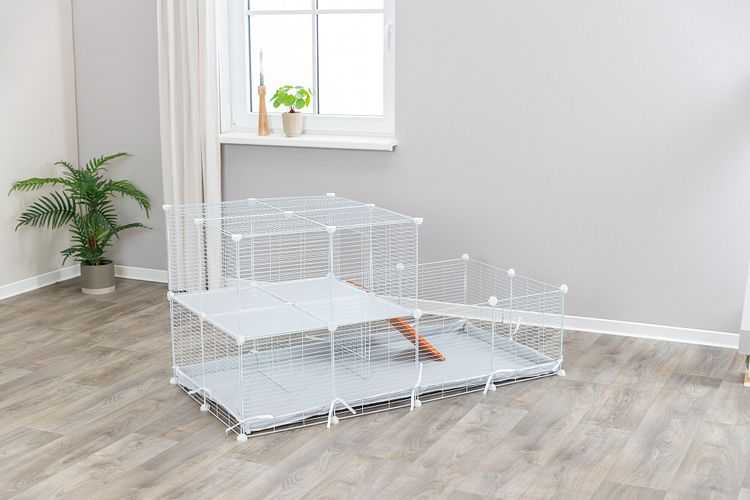 TRIXIE Indoor Freilaufgehege, Metall/Kunststoff, 140 × 35 × 70 cm, weiß
