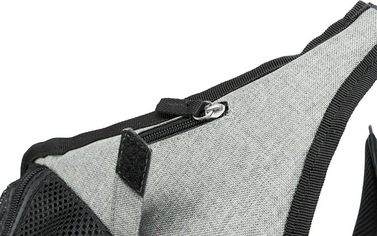TRIXIE Fronttasche Savina, 30 × 33 × 26 cm, schwarz/grau