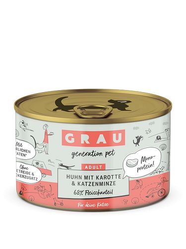 grau Katze 200 Gramm Katzennassfutter