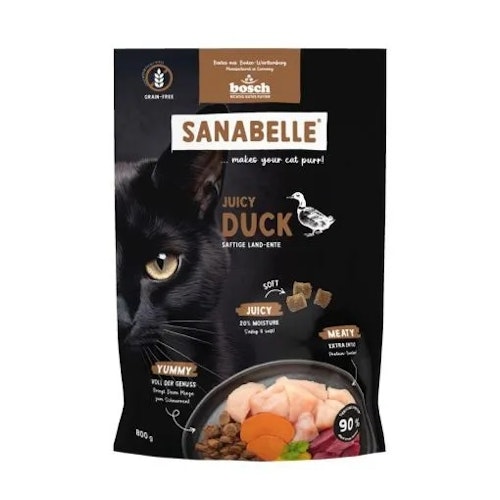 Sanabelle 1 x 800g Juicy Land-Ente Katzentrockenfutter