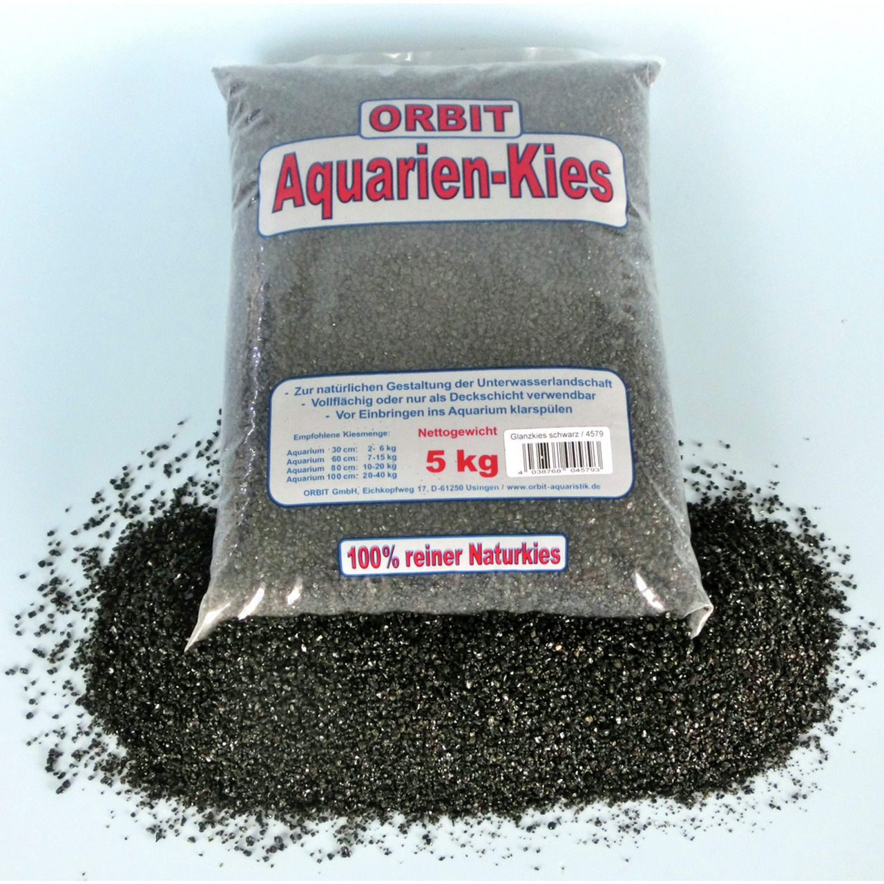 ORBIT Glanzkies 5 Kilogramm schwarz