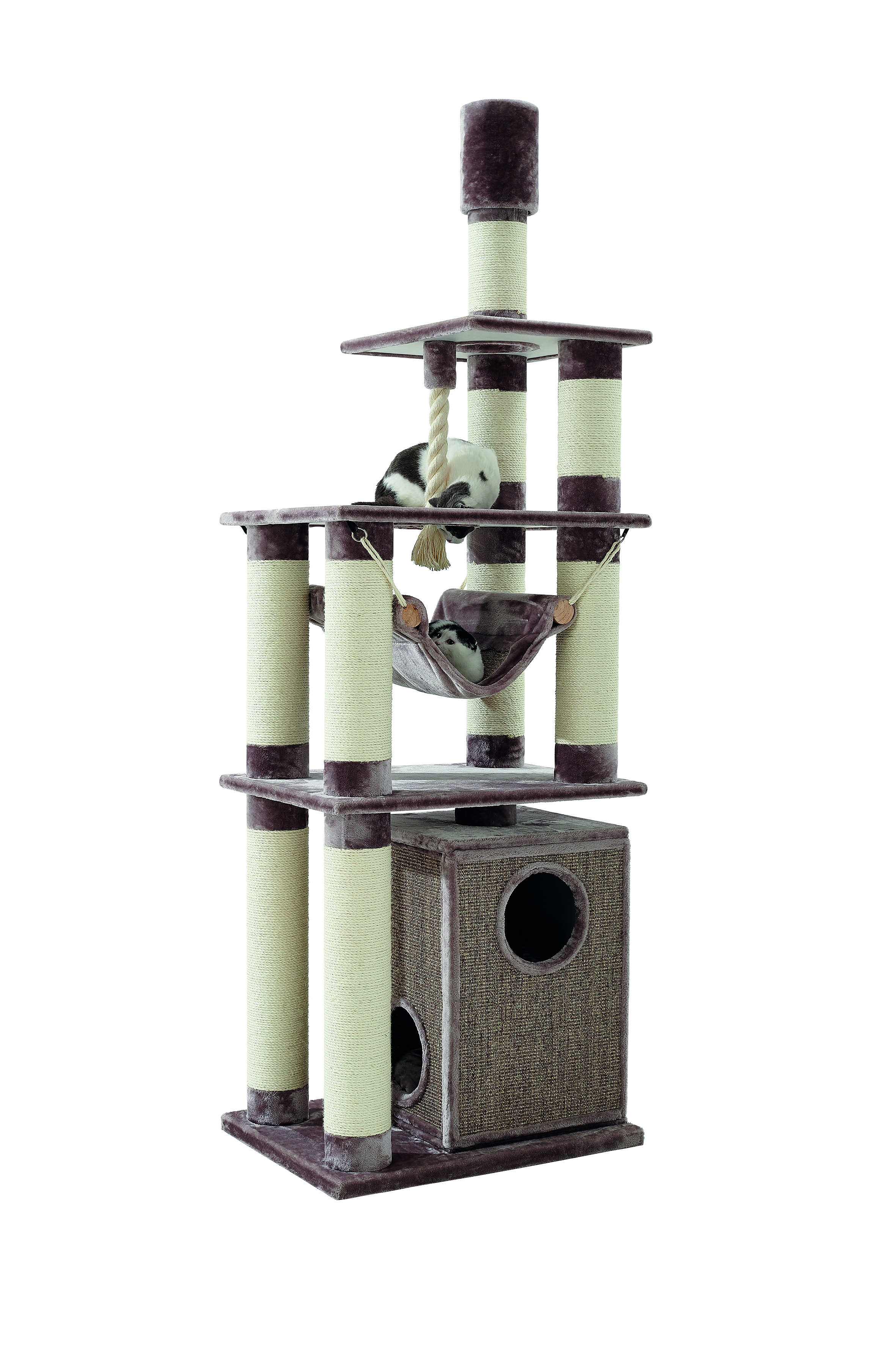 NOBBY Kratzbaum "TELDE" cappuccino; 80 x 60 x 232-252 cm