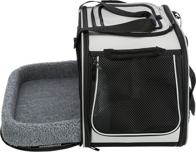 TRIXIE Wohn- und Transporttasche Valery, 29 × 31 × 49 cm, schwarz/grau