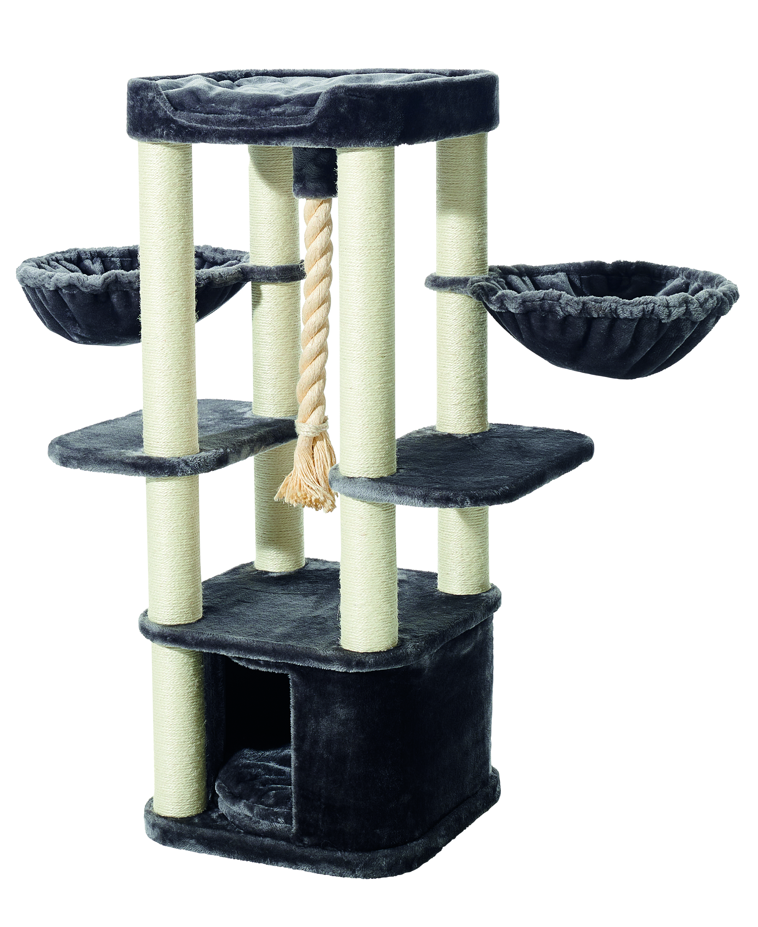 NOBBY Kratzbaum  "MUGLA" dunkelgrau;  50 x 50 x 121 cm