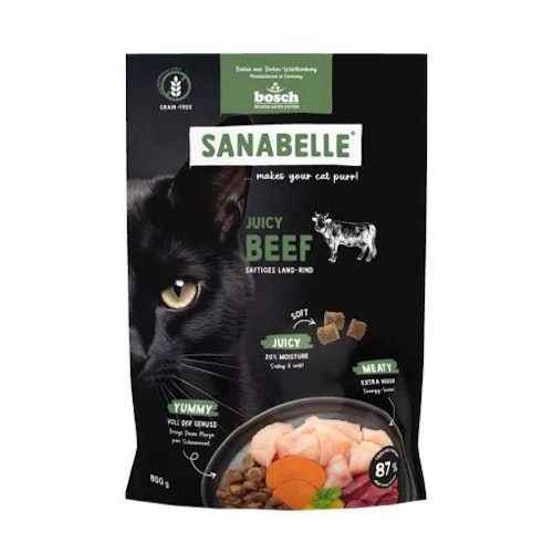 Sanabelle 1 x 800g Juicy Land-Rind Katzentrockenfutter