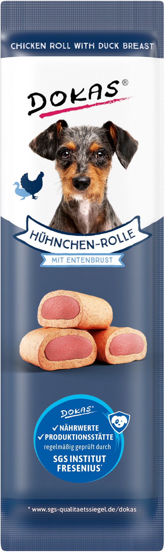 Dokas Hund Hühnchen-Rolle + Ente 10g