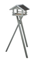 TRIXIE Futterhaus mit Ständer, Kiefernholz, 41 × 27 × 32 cm/1,27 m, grau