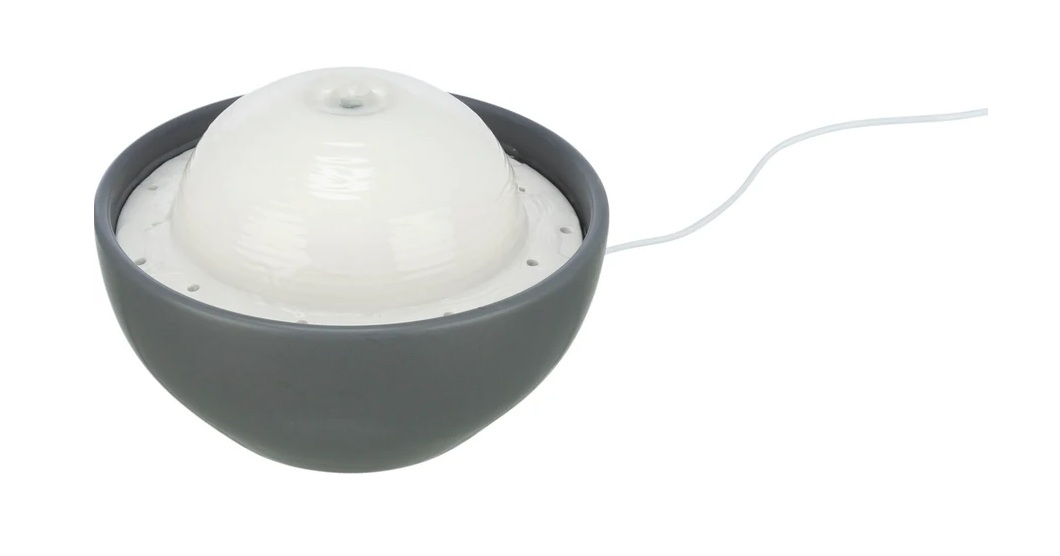 TRIXIE Trinkbrunnen Vital Dome, Keramik, 1,5 l/20 × 10 × 20 cm, grau/weiß